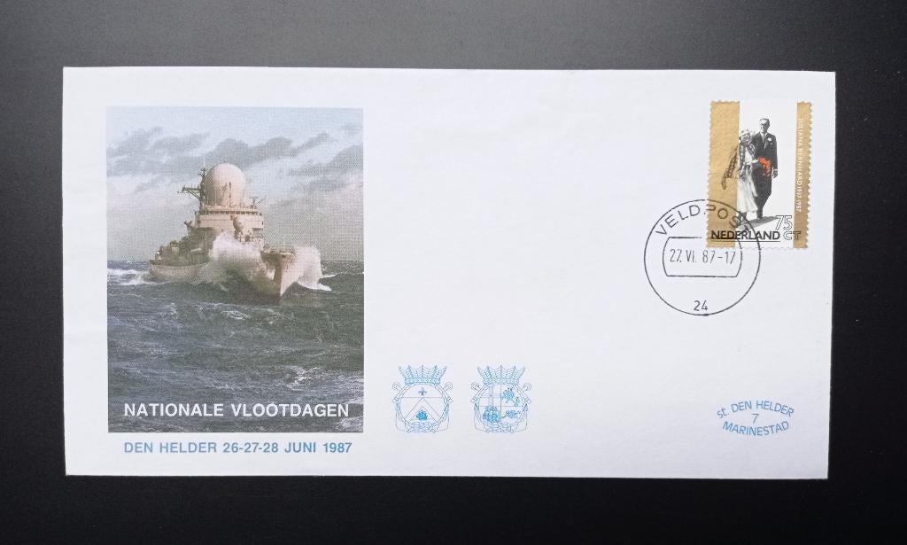 envelop Nationale Vlootdagen, Den Helder, 26-27-28 juni 1987, Verzenden, Envelop