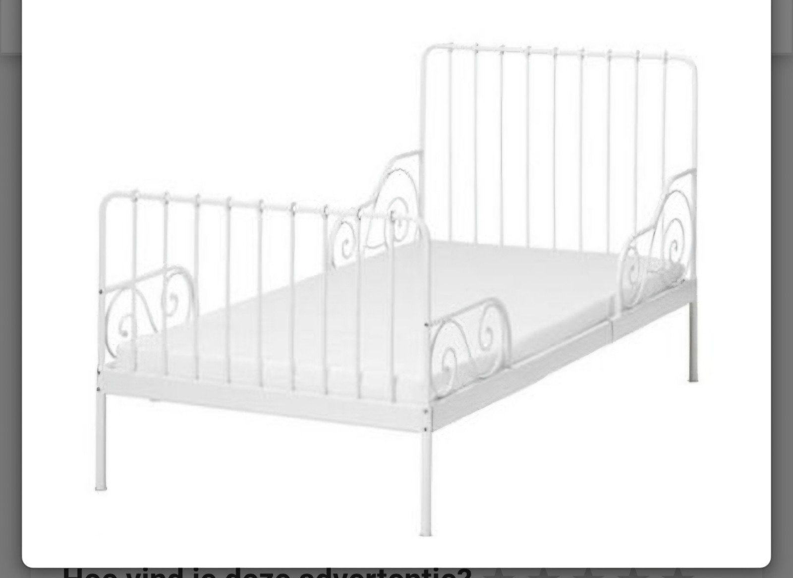 Ikea Minnen uitschuifbaar bed wit, Huis en Inrichting, Ophalen, Eenpersoons, Wit, 80 cm