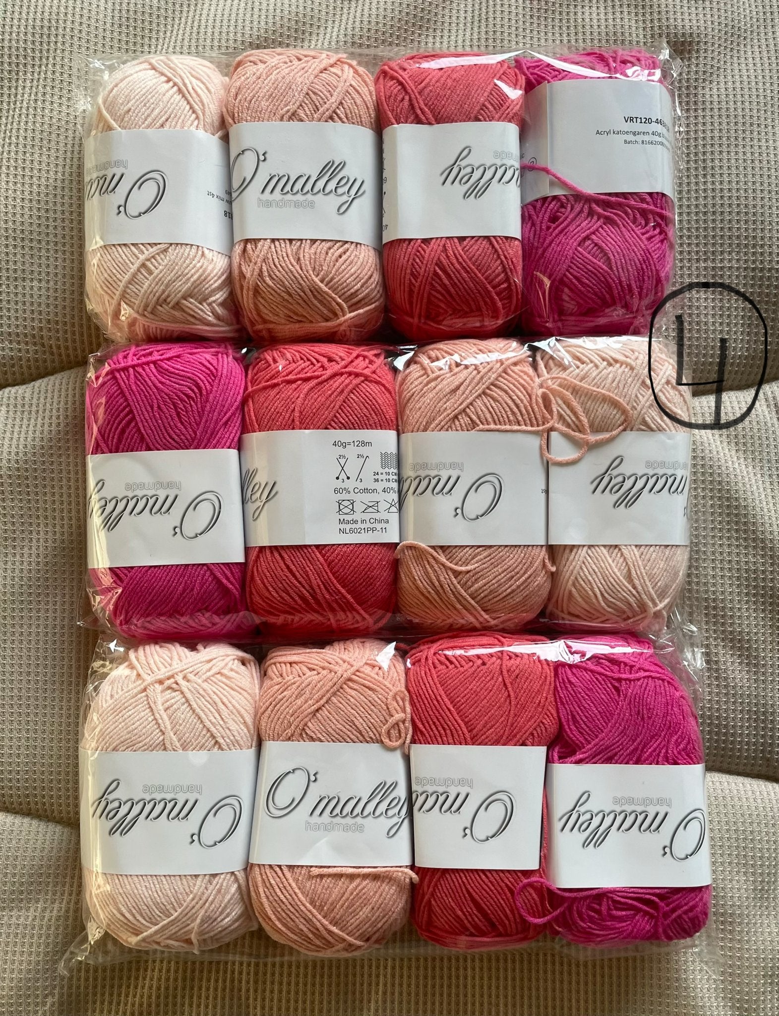 Pakket O'Malley Garen - 40 gram per bol, Ophalen of Verzenden, Nieuw, Breien of Haken, Wol of Garen