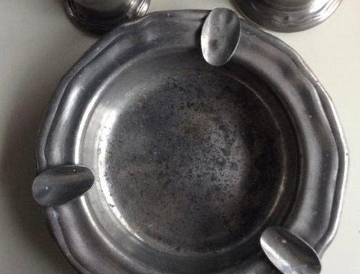 Vintage retro  tin asbak, Antiek en Kunst, Ophalen of Verzenden