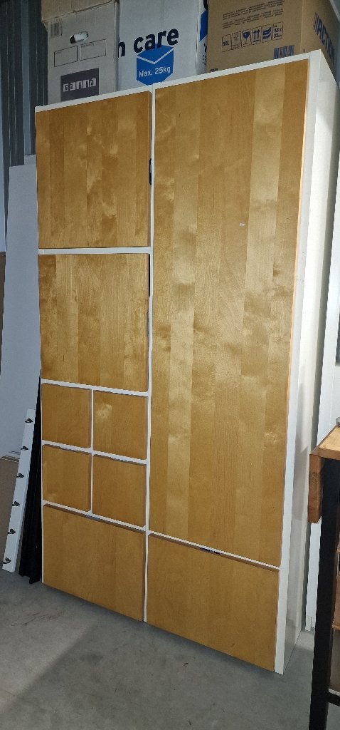 Kledingkast RAKKE van IKEA houtfineer, Ophalen, 100 tot 150 cm, Met lade(s), 150 tot 200 cm