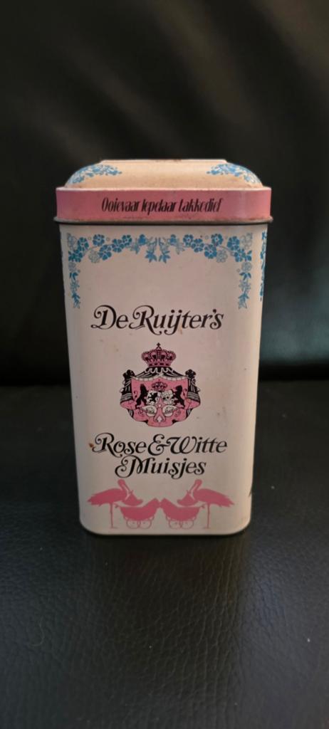 Vintage De Ruijter's Rose en Witte Muisjes voorraad blik, Verzamelen, Blikken, Ophalen of Verzenden, Gebruikt, Overige, Overige merken