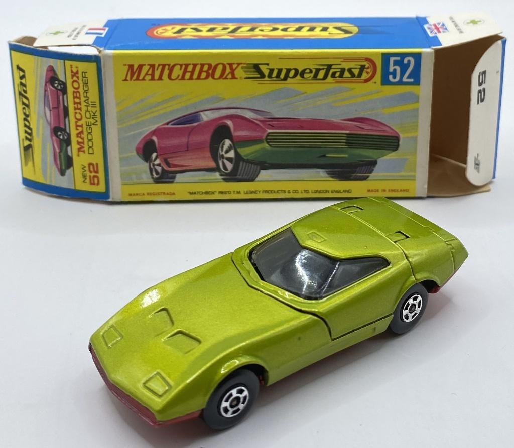 Matchbox 52C-7 Dodge Charger Mk III metallic groen, Ophalen of Verzenden, Zo goed als nieuw, Auto