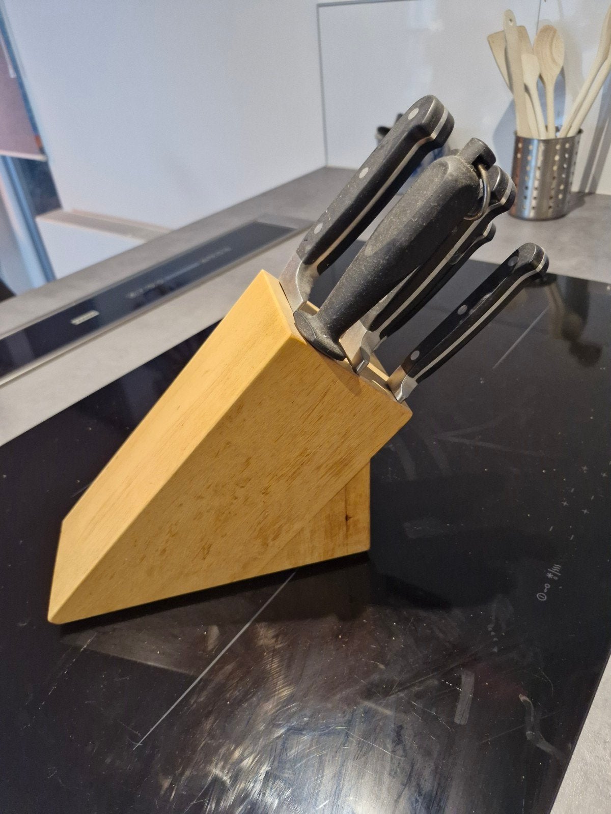 Messenblok met messen, Hout, Ophalen of Verzenden, Bruin, Overige typen