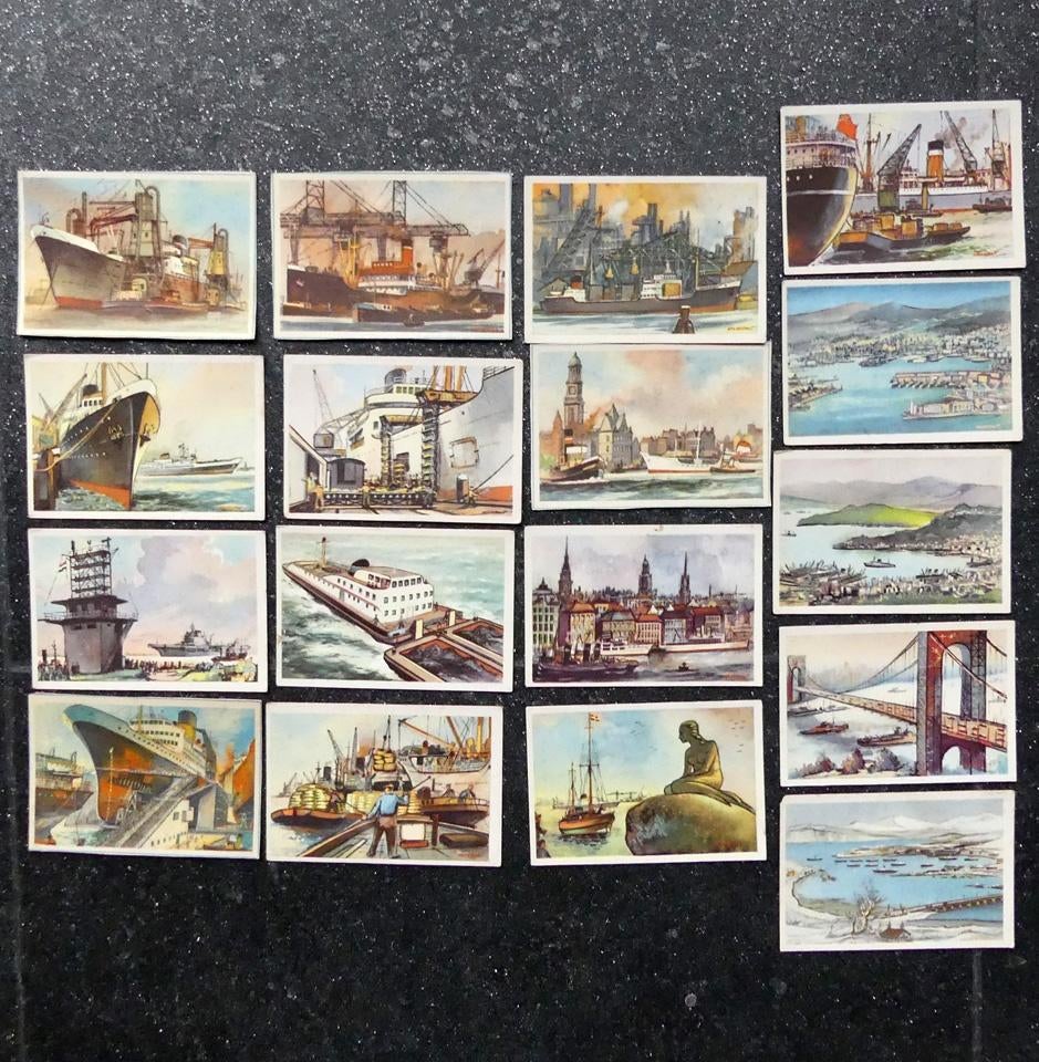Captain Grant albumplaatjes scheepvaart Havens achter de kim, Ophalen of Verzenden, Gebruikt, Meerdere plaatjes