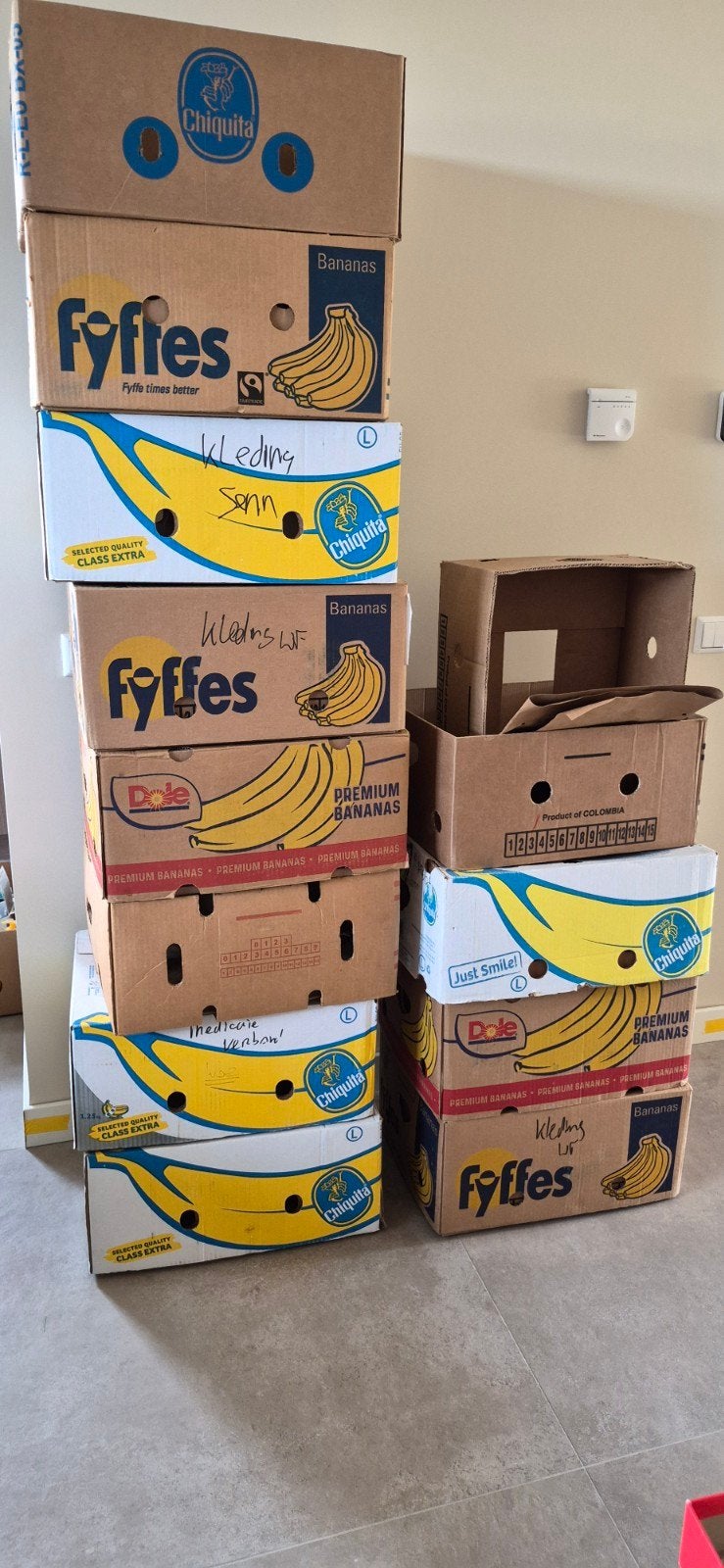 Bananendozen om te verhuizen, Ophalen, Doos, Minder dan 35 cm