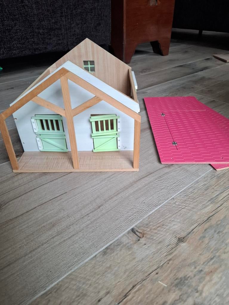 Schleich paardenstal- Zo goed als nieuw, Ophalen of Verzenden, Zo goed als nieuw, Poppenhuis