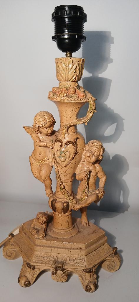 Oude Vintage Lamp Brocante Art Noveau Stijl Kandelaar Antiek, Ophalen of Verzenden, Overige materialen