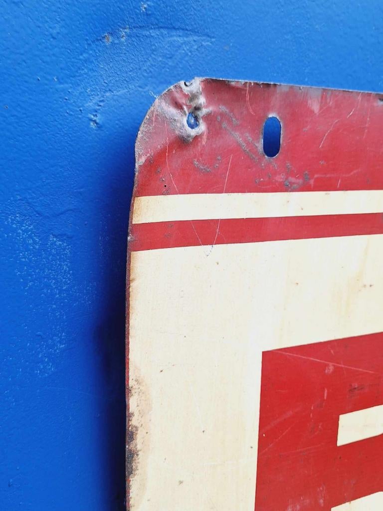 Origineel vintage USA reclamebord,tin sign van Brock️️️️️️⛽️, Reclamebord, Gebruikt, ., Ophalen of Verzenden