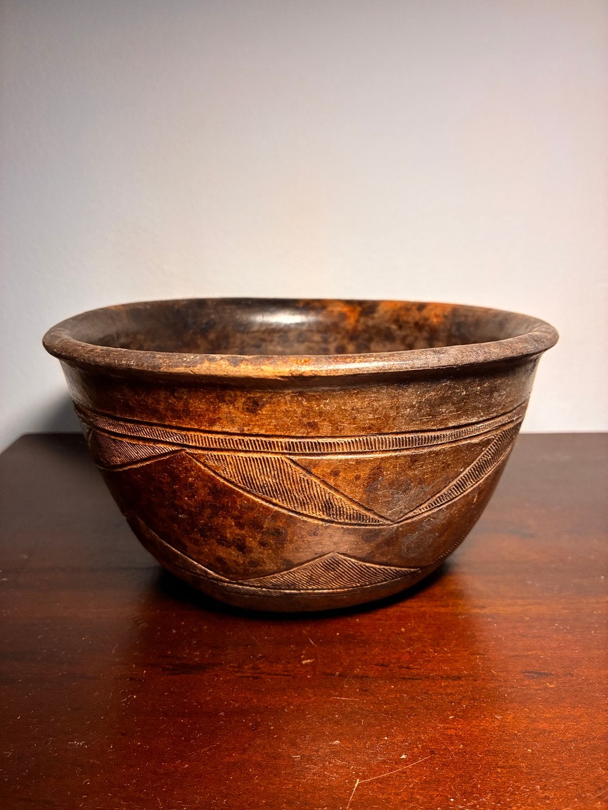 Afrikaanse aardewerk Schaal met Geometrische Patro, Antiek en Kunst, Ophalen of Verzenden