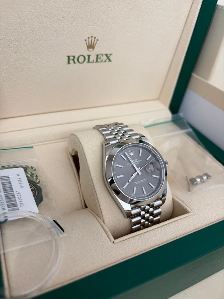 Rolex Datejust 41 | 126300 Jubilee Grey Dial Full Set 2022, Ophalen, Staal, Polshorloge, Zo goed als nieuw