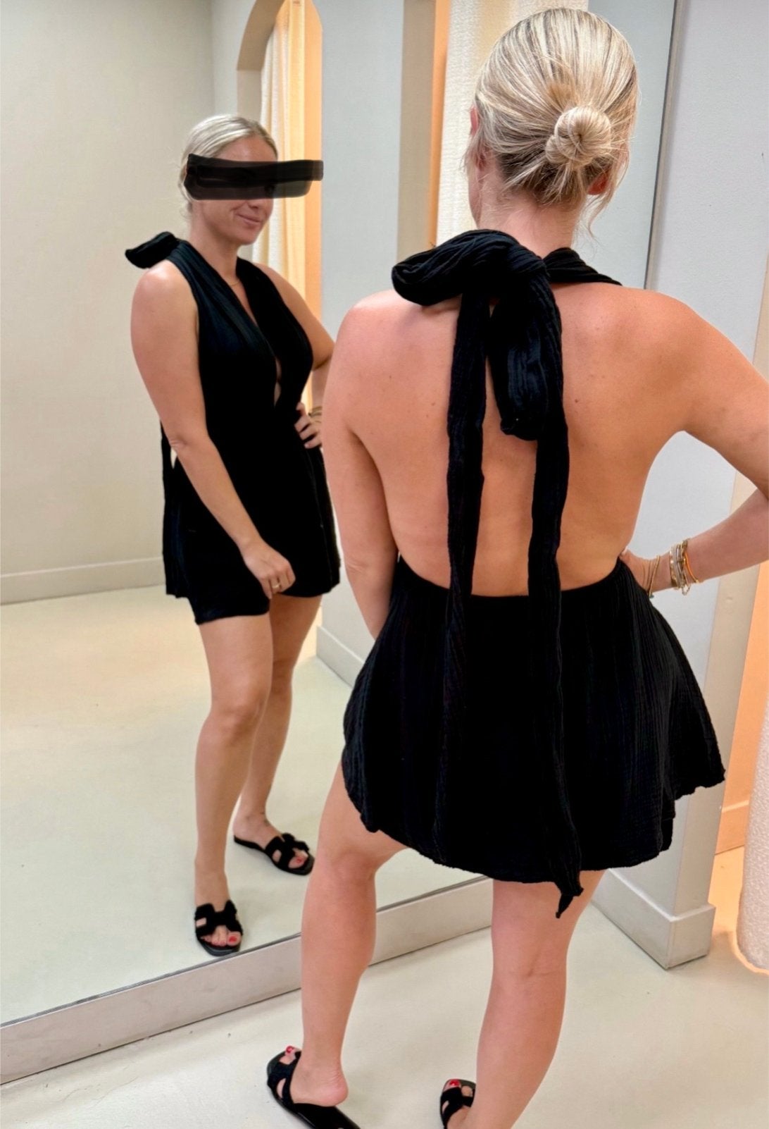 gewilde playsuit zwart onesize, Ophalen of Verzenden, Zo goed als nieuw, Maat 38/40 (M), Zwart