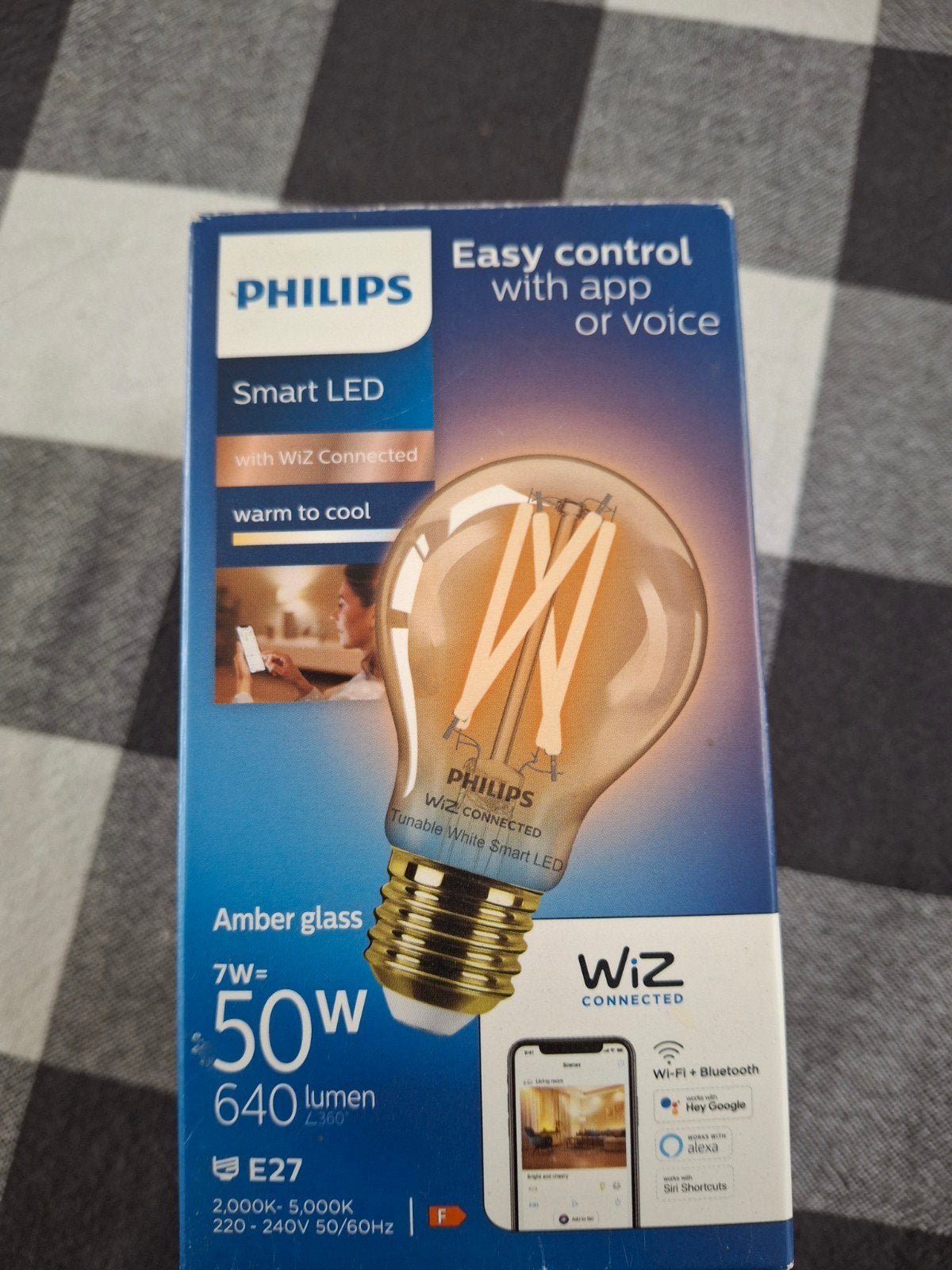Philips Smart LED WiZ Connected E27 Amber Glas, Ophalen, Nieuw