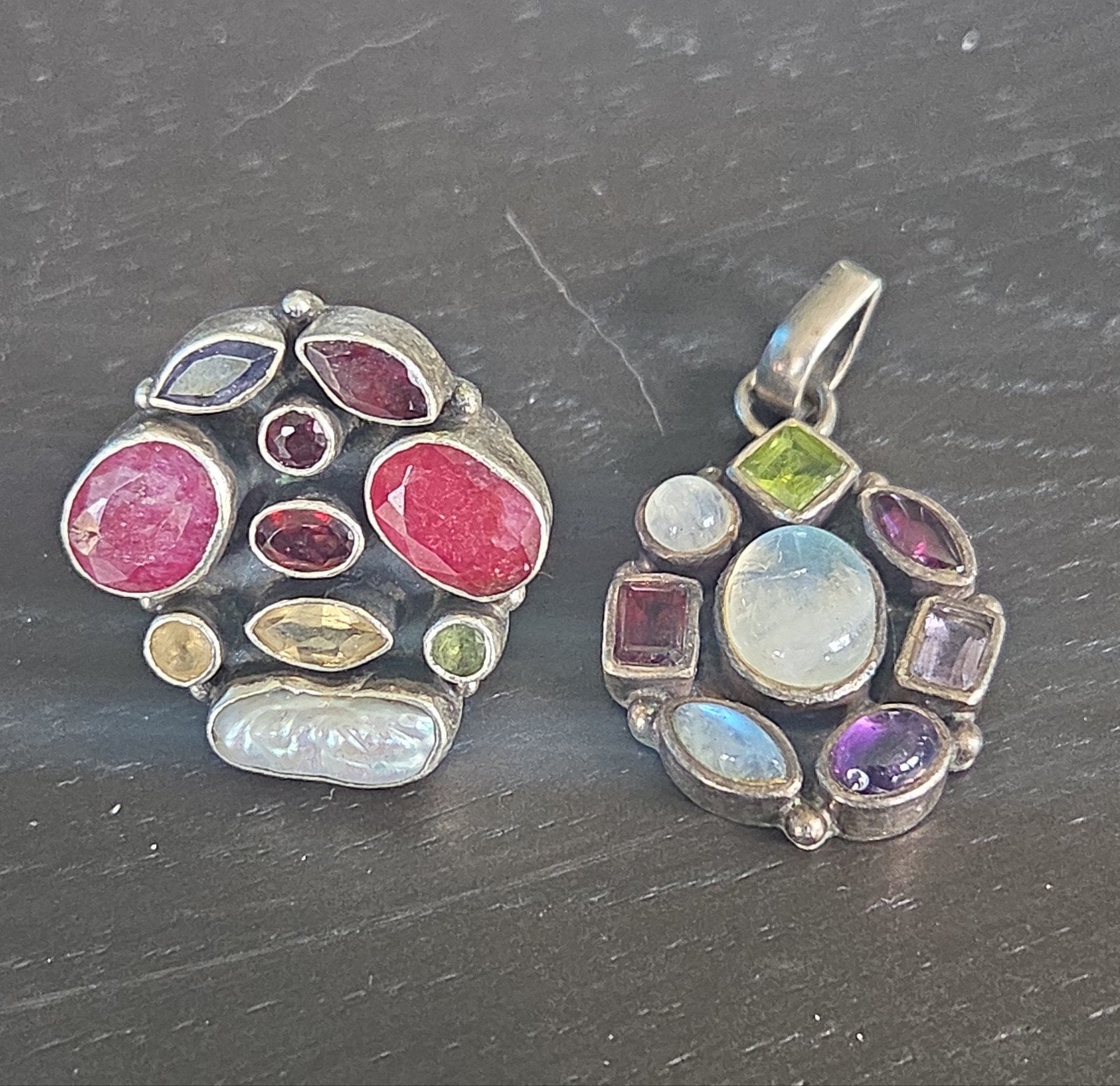 vintage handgemaakte sterling zilveren ring en hanger, Ophalen of Verzenden, Zo goed als nieuw, X, Dame