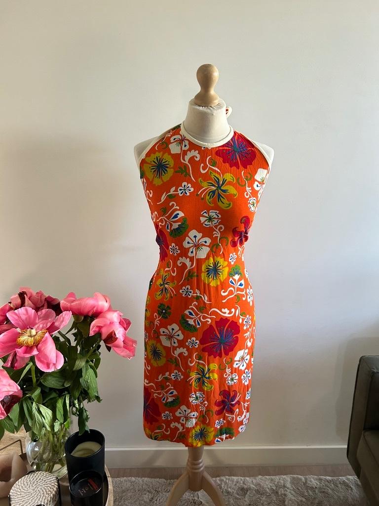 Bakery Ladies maat XL oranje zomer halter jurk 3257, Bakery Ladies, Maat 46/48 (XL) of groter, Oranje, Zo goed als nieuw