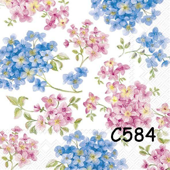 Servetten decoupage/bullet journal * hortensia C584, Verzenden, Nieuw