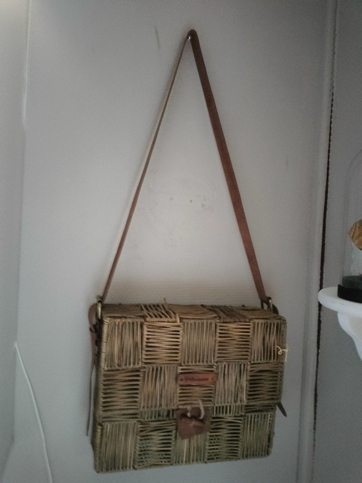 rustic rattan tas Riviera maison, Huis en Inrichting, Woonaccessoires | Dienbladen, Ophalen of Verzenden, Zo goed als nieuw, Rond