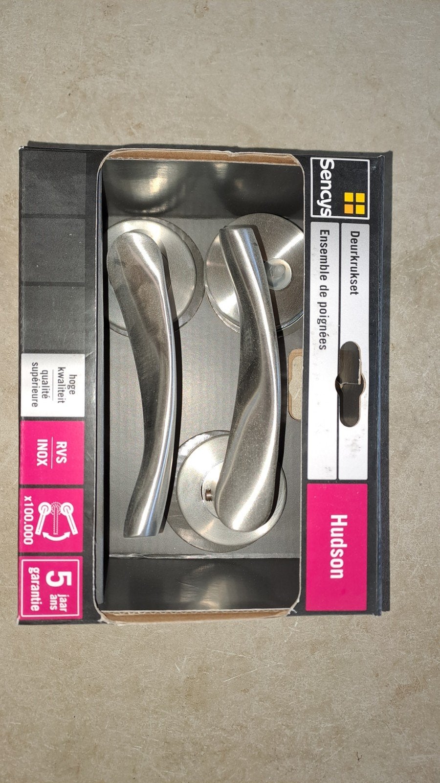 Sencys Hudson Deurkrukset RVS - Nieuw in verpakking, Ophalen of Verzenden