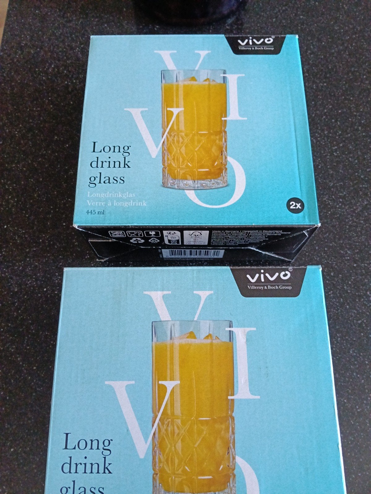 Nieuwe Vivo longdrink glazen - set van 4, Ophalen, Nieuw, Glas, Overige merken