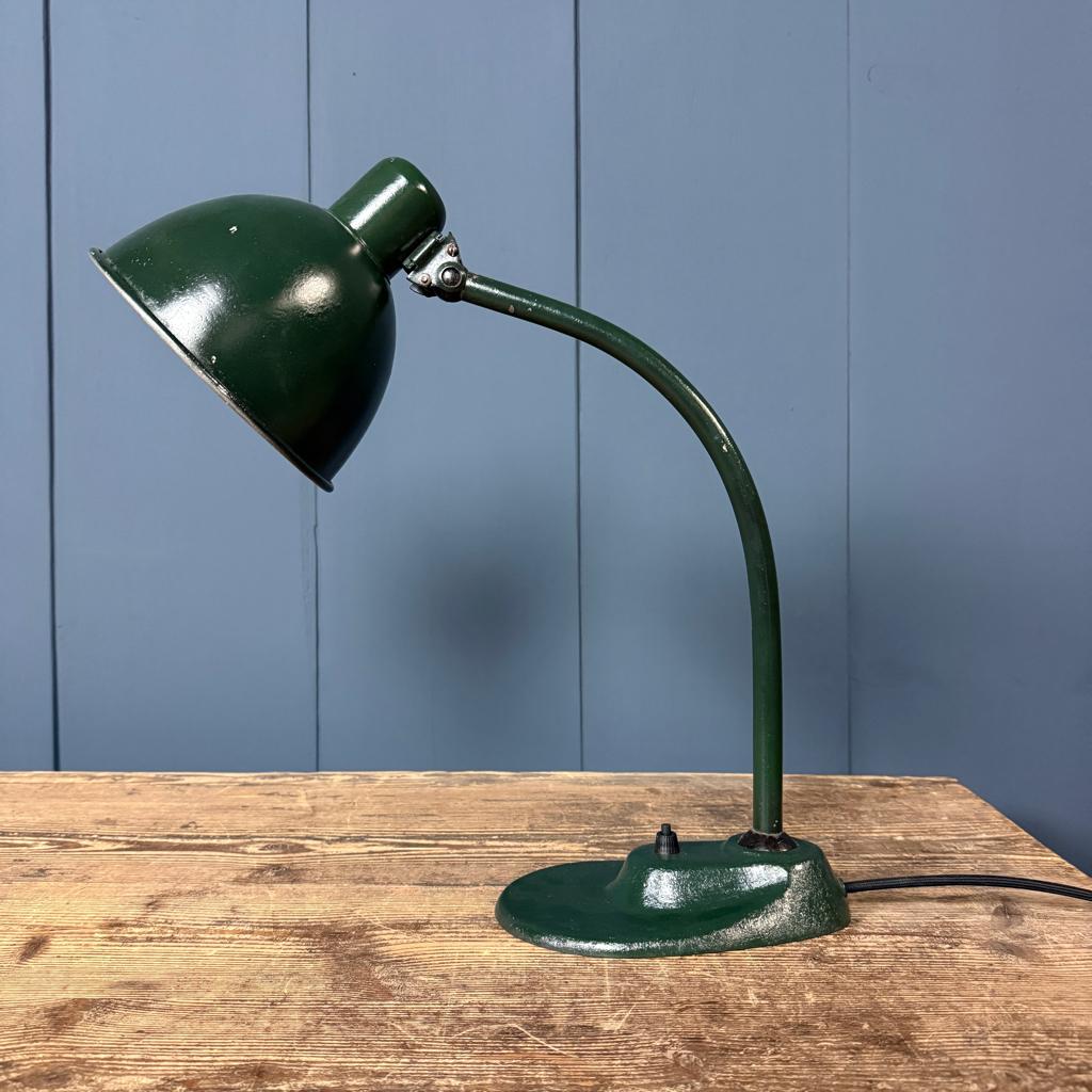 Donkergroene oude Bauhaus bureaulamp tafellamp, Ophalen of Verzenden