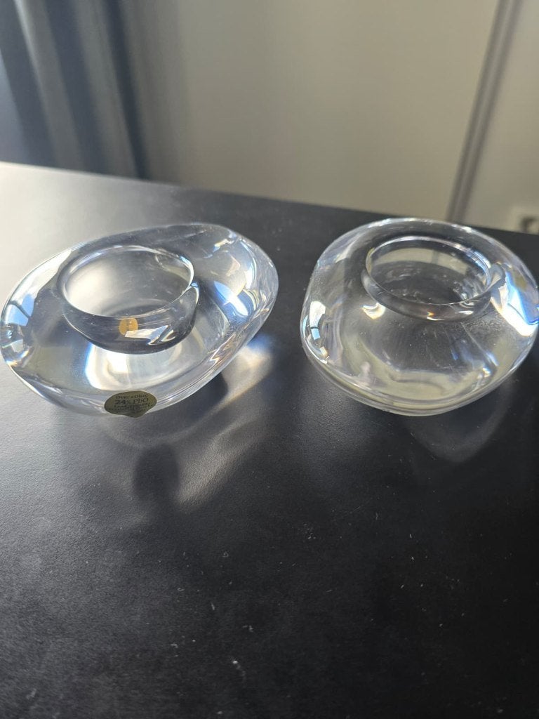 Sfeerlicht Kristal Pebble (waxinelicht houder) 2x, Ophalen of Verzenden