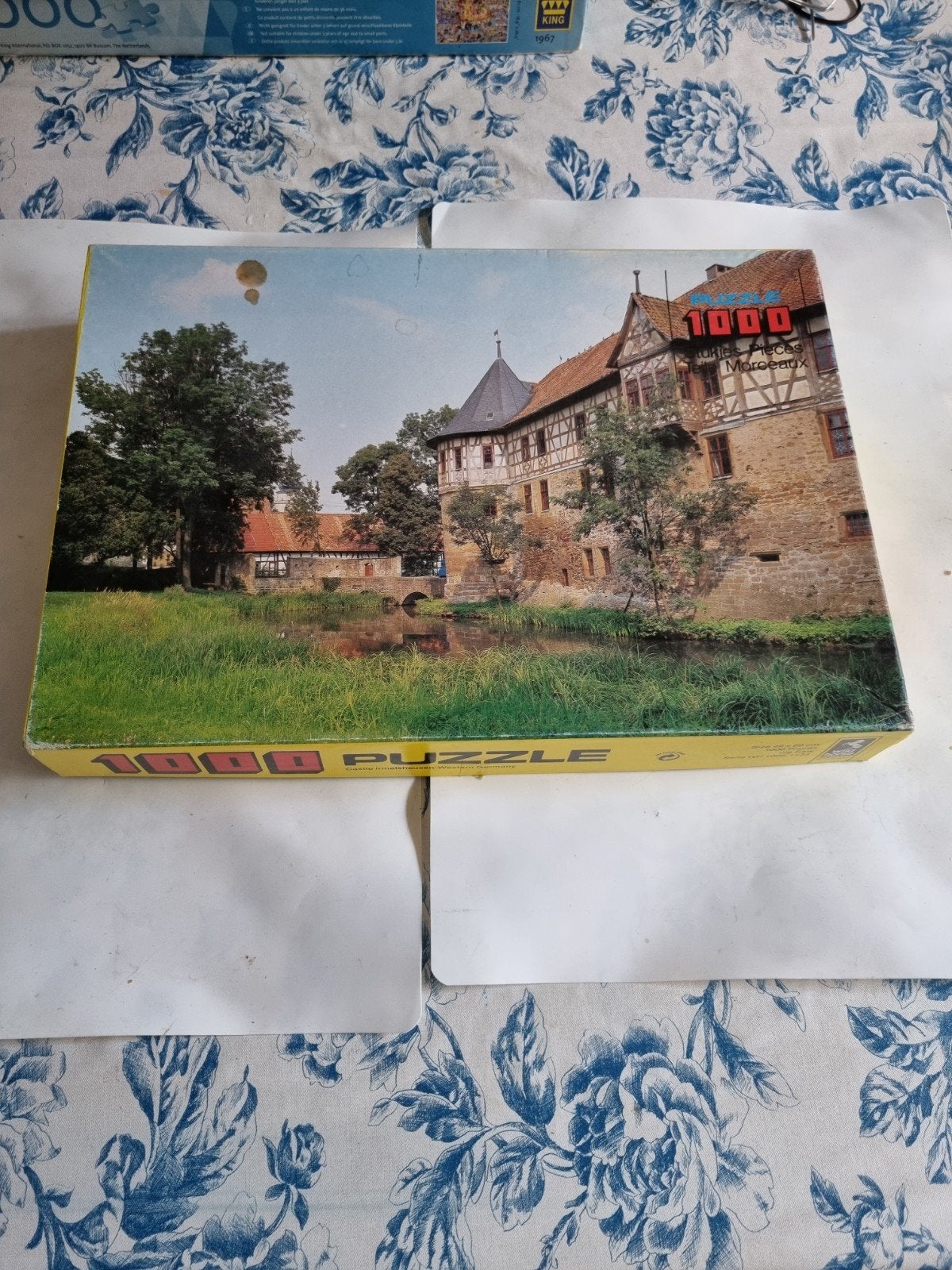 Vintage Legpuzzel 1000 stukjes Kasteel, Ophalen of Verzenden, 500 t/m 1500 stukjes, Gebruikt, Legpuzzel