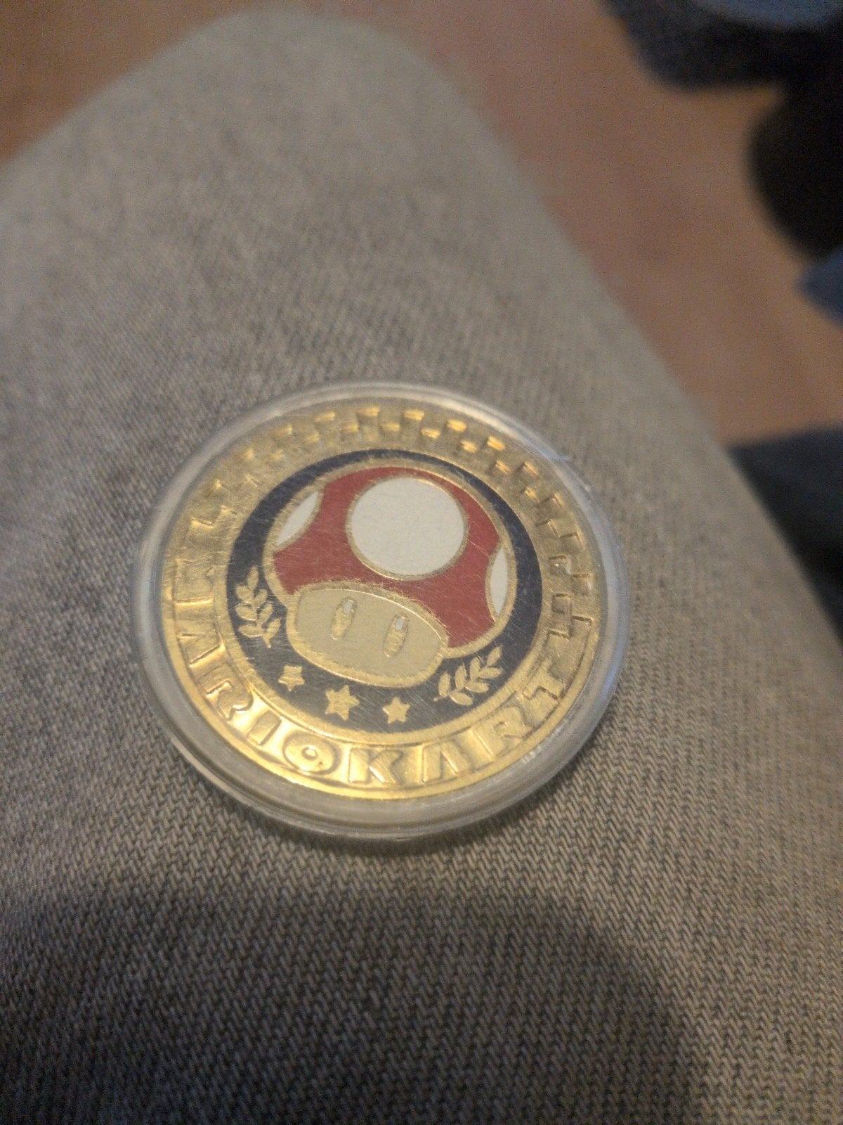 Limited Edition Mario Kart munt - Gouden Paddenstoel, Ophalen of Verzenden, Zo goed als nieuw