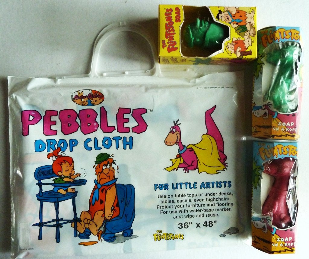 Flintstones. 3 x zeep (Dino Barney) Pebbles Drop Cloth H.B., Ophalen of Verzenden, Zo goed als nieuw, Tv, Actiefiguur of Pop