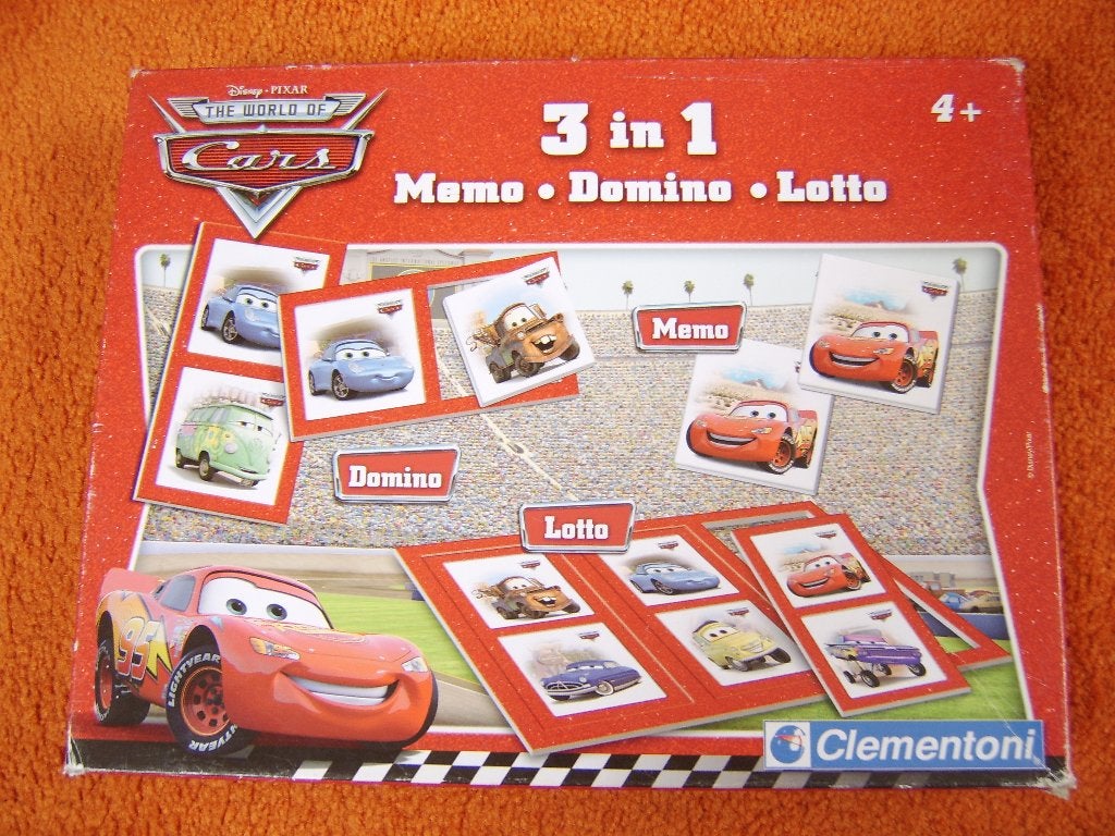 disney cars spel 3 in 1 memo domino lotto, Ophalen of Verzenden, Gebruikt