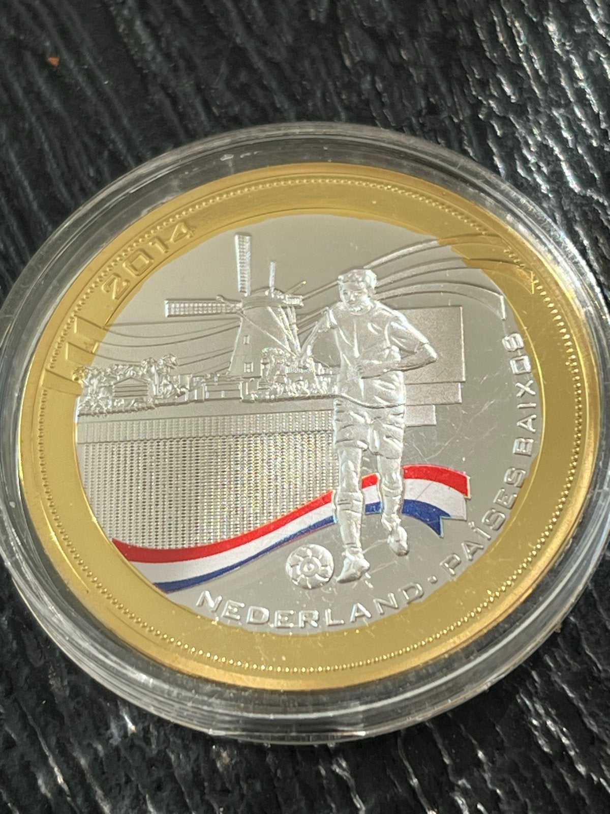 Herdenkingspenning WK Voetbal 2014 Brazilië Nederland, Postzegels en Munten, Penningen en Medailles, Ophalen of Verzenden, Overige materialen