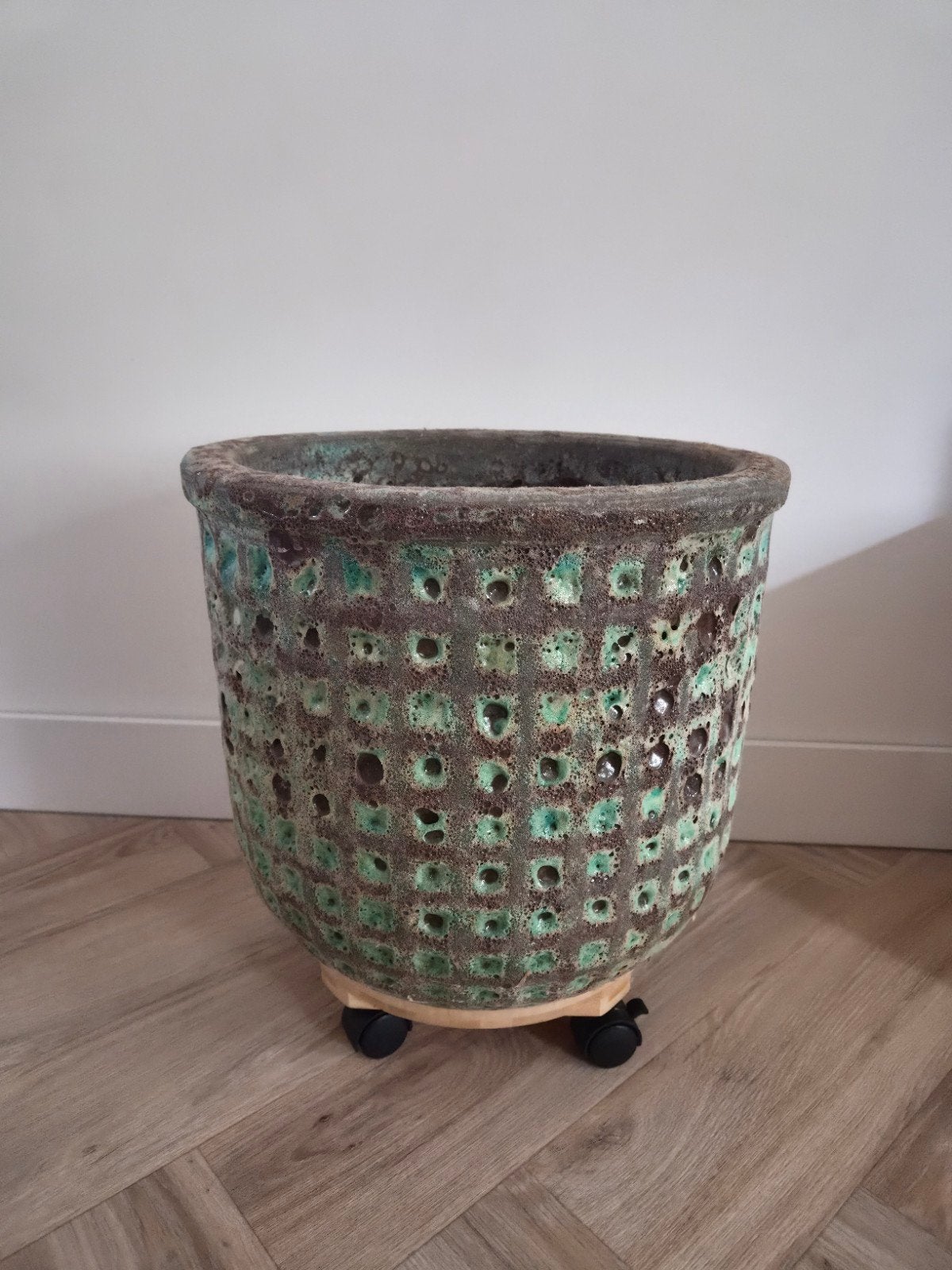 Keramische pot voor binnenplaatsen - 38 cm hoog, Tuin en Terras, Bloempotten, Rond, Zo goed als nieuw, Minder dan 40 cm, Aardewerk