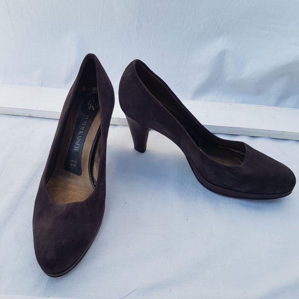 Mooie bruine leren pumps. mt 6 (38) Merk Peter Kaiser, Pumps, Bruin, ., Ophalen of Verzenden
