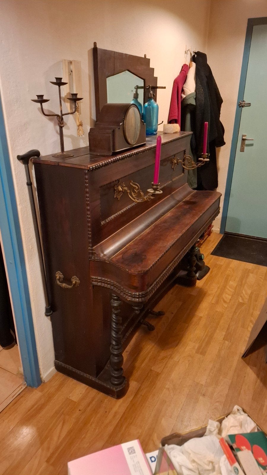 Historische Amsterdamse Horeca Piano -Rozenhout- Decoratie, Ophalen, Gebruikt, Bruin, Piano