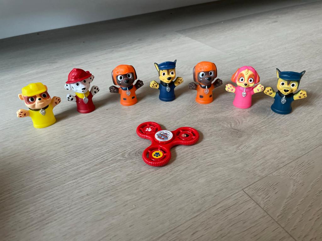 Paw Patrol Vingerpoppetjes en Fidget Spinner, Ophalen of Verzenden, Zo goed als nieuw