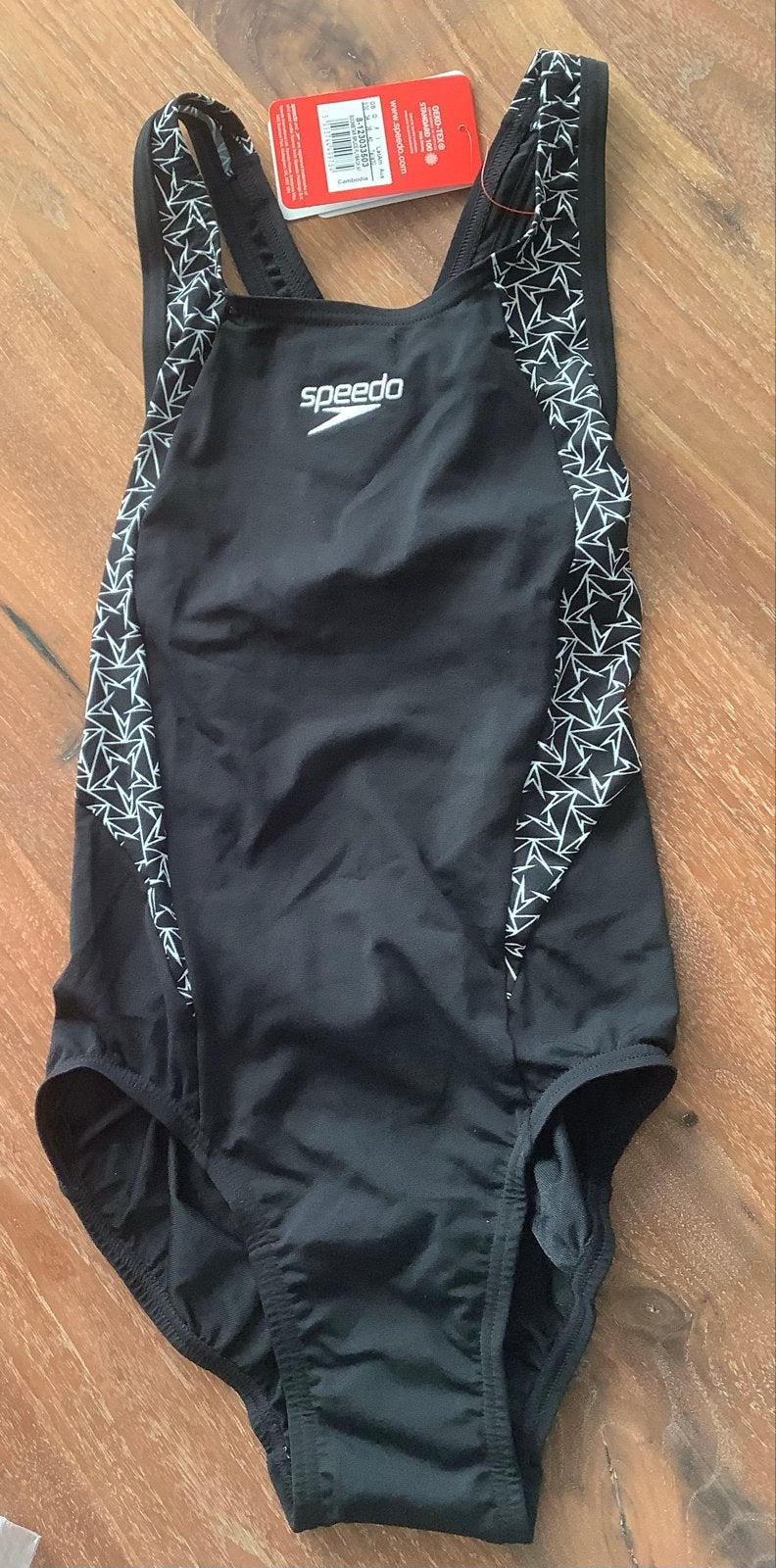 Nieuw Speedo Badpak Zwart met Wit Geometrisch Patroon, Ophalen of Verzenden, Nieuw, Zwart, Badpak