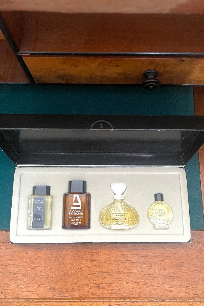 Doos met miniatuur parfumflesjes Loris Azzaro Paris, Ophalen of Verzenden