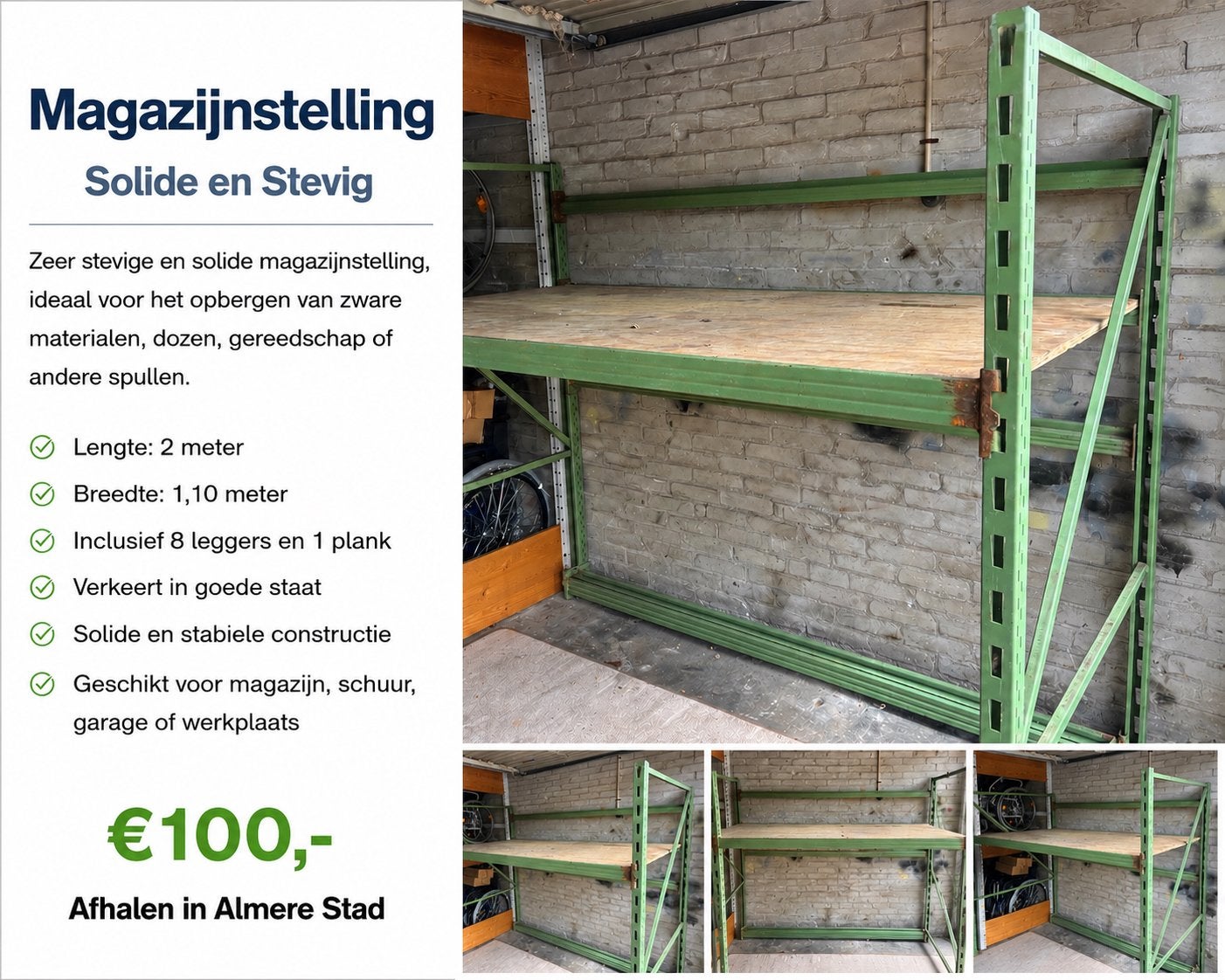 Magazijnstelling 8 liggers 2 zijkanten, Ophalen, Magazijnstelling, Meer info ☎️0️⃣6️⃣➖2️⃣0️⃣9️⃣0️⃣1️⃣0️⃣4️⃣0️⃣, Nederland