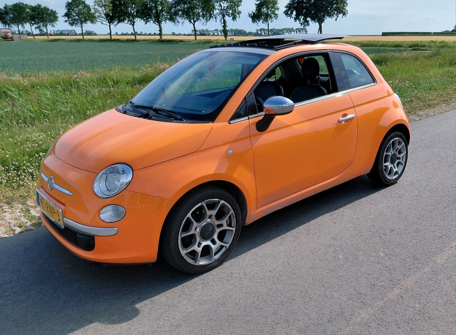 Fiat 500 2011 oranje special edition, Auto's, Beetle (Kever), 1350 kg, 4 stoelen, Beige