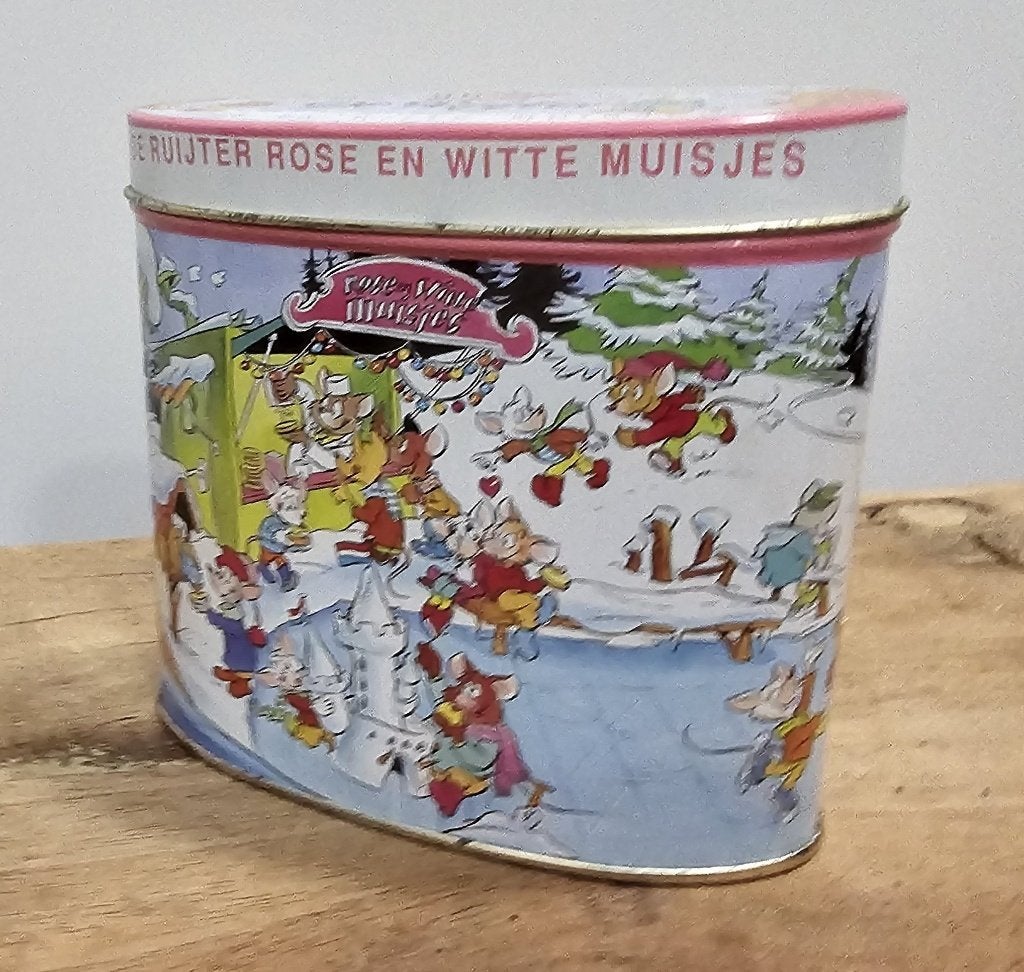 LEUK "DE RUIJTER" BLIKJE - ROSE en WITTE MUISJES, Ophalen of Verzenden, Gebruikt, Overige, Overige merken