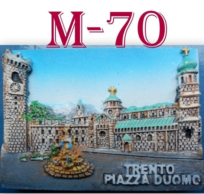 M70 koelkastmagneetje trento italiē piazza del duomo, Verzenden, Zo goed als nieuw