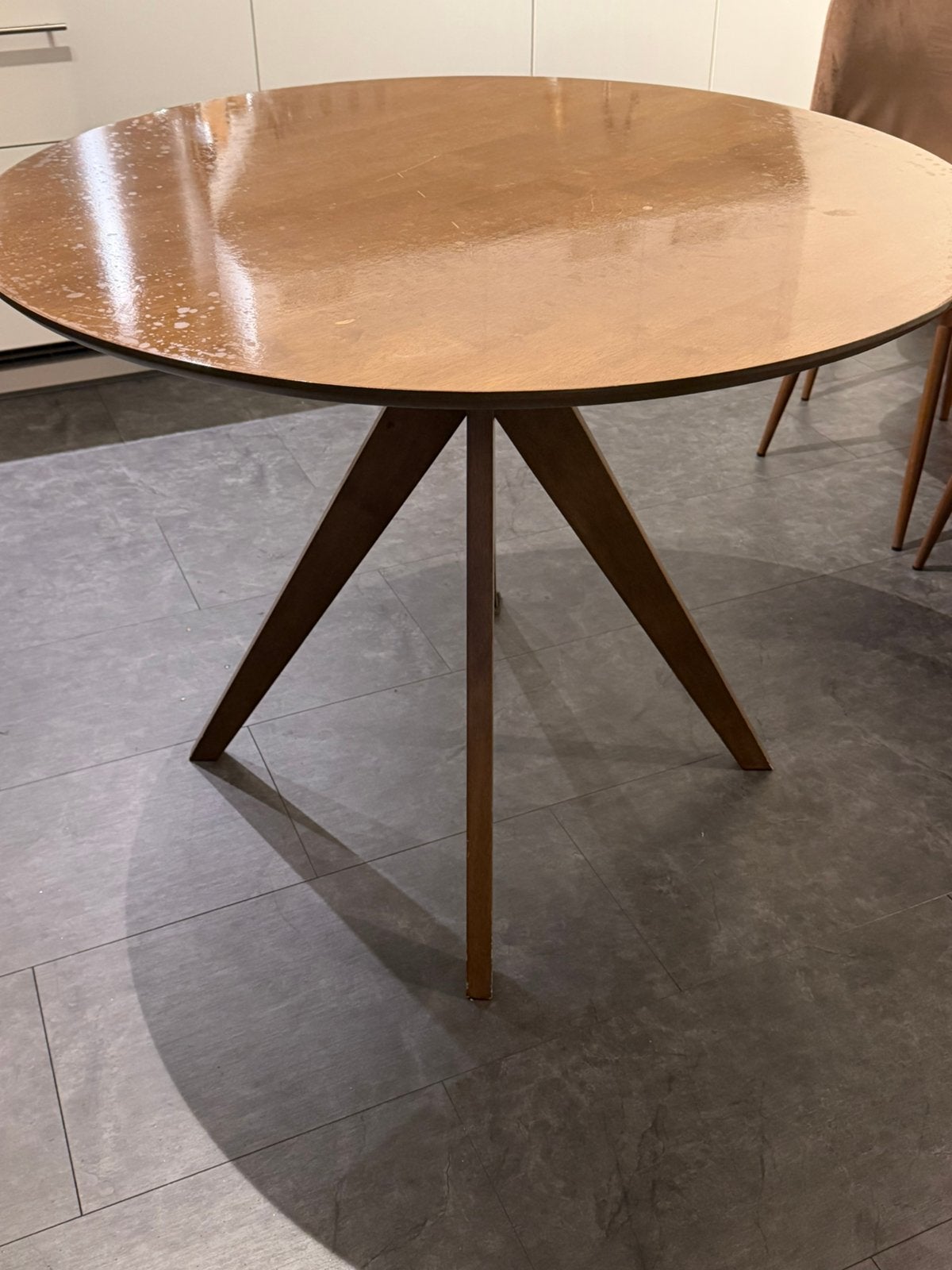 Ronde houten eettafel (Ø100 cm), Ophalen, Gebruikt, 100 tot 150 cm, Rond