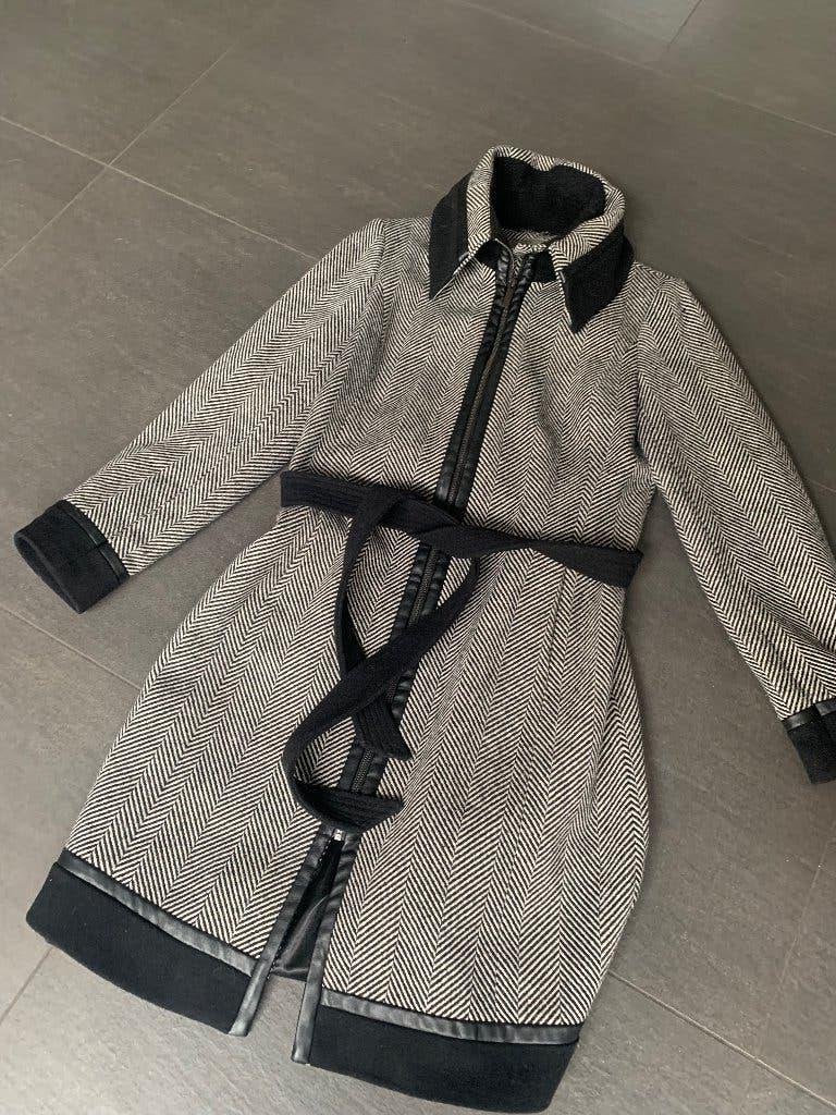 Mart Visser trench coat winterjas wol maat 42, Ophalen of Verzenden, Gedragen, Maat 42/44 (L), Zwart