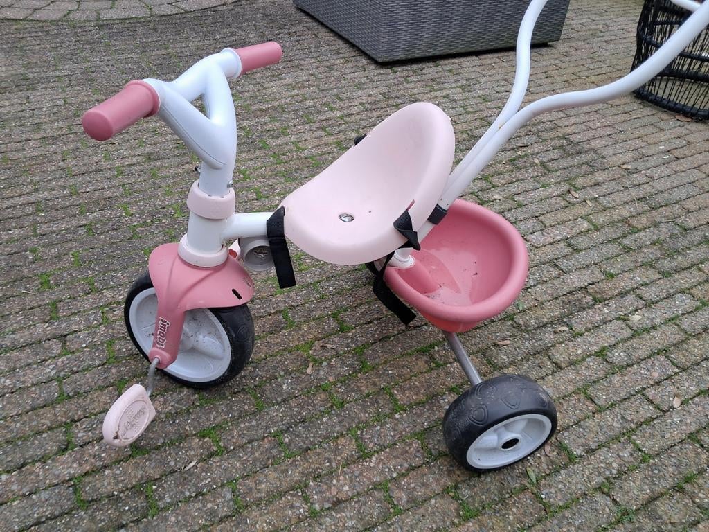 Smoby driewieler roze met duwstang, Ophalen of Verzenden