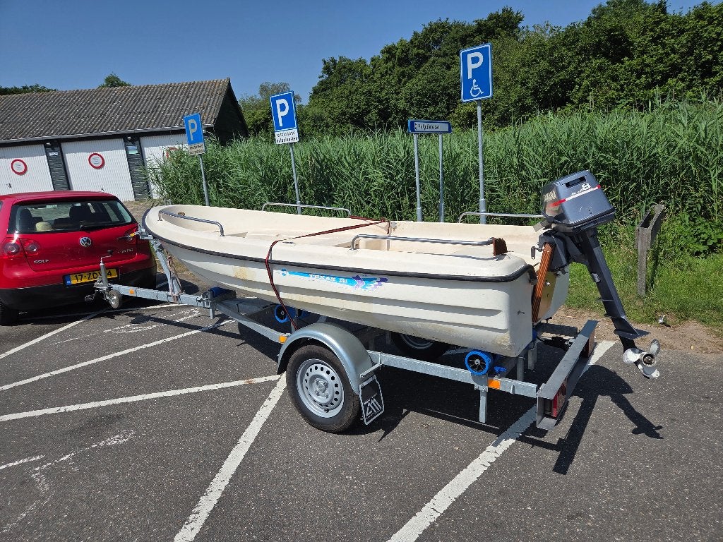 sloepje visboot met trailer, Ophalen, 8 pk, Gebruikt, 4 m