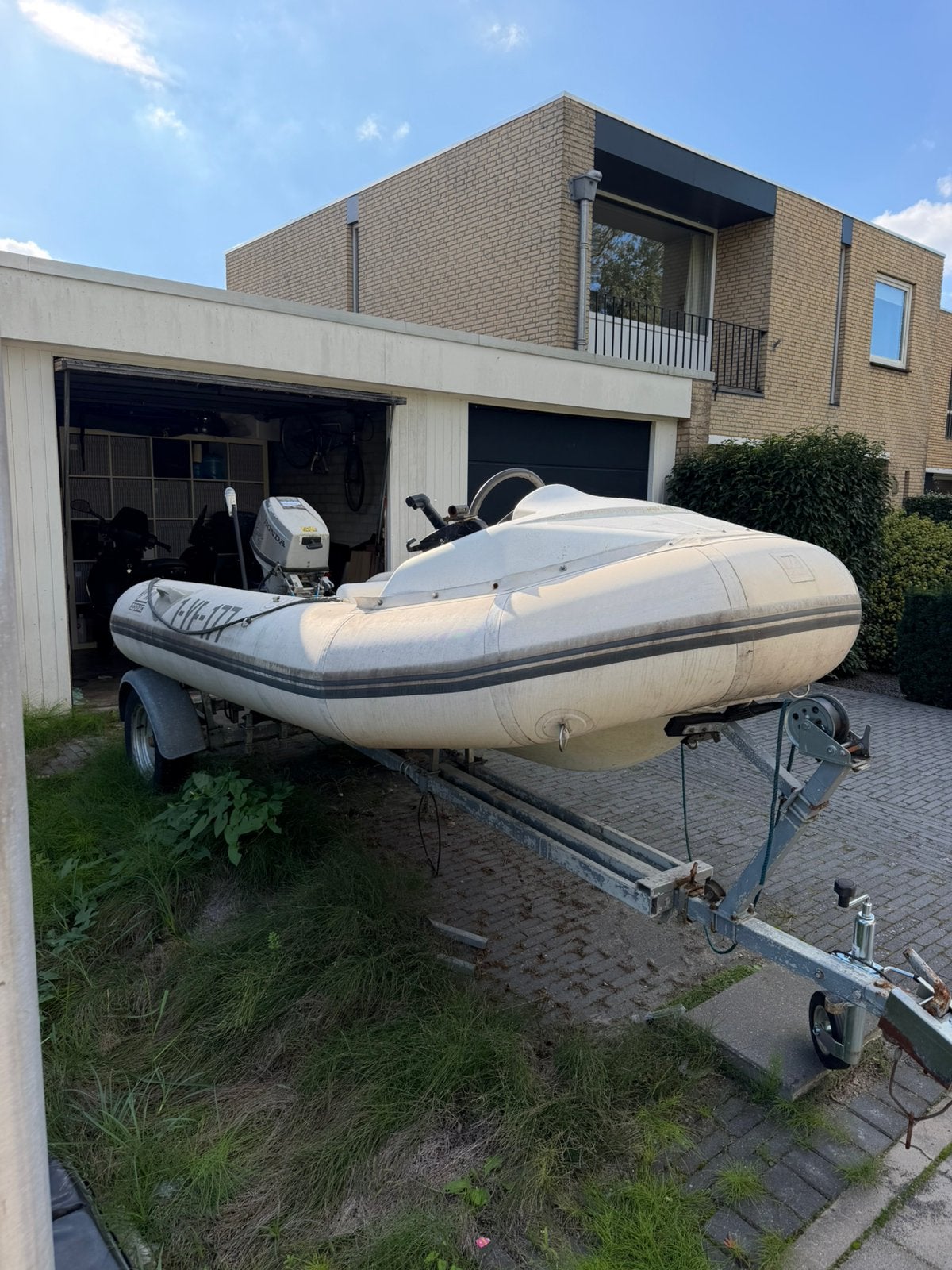 Zodiac RIB Consoleboot 3.40M + Honda 15PK en trailer, Gebruikt, 15 pk, Zodiac, 2 m