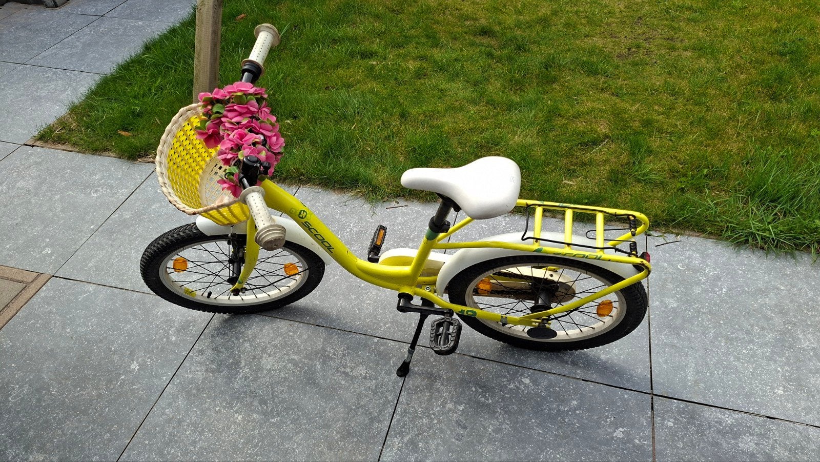 18 inch kinderfiets - Gebruikt, kan nog prima een ronde mee, Ophalen, Gebruikt, 16 tot 20 inch, SCOOL