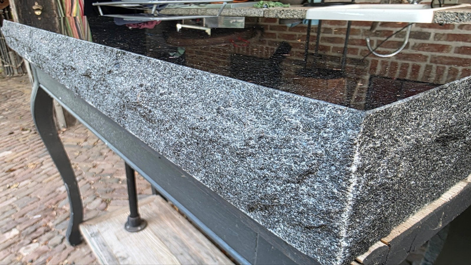 Robuust granieten werkblad/tafelblad, 120x51x8.5 cm, Ophalen