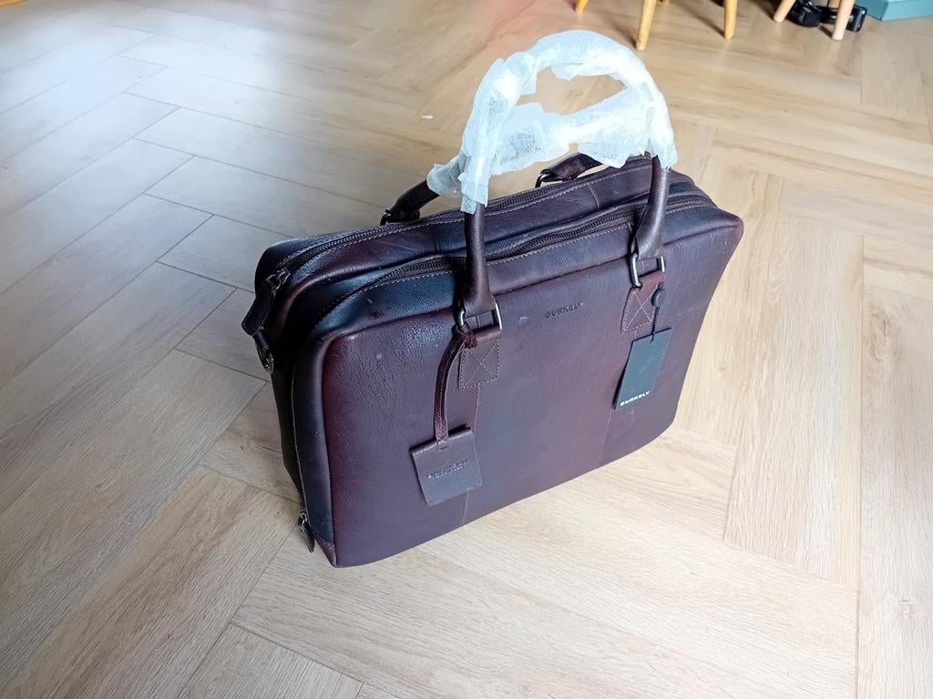 Leren Burkely laptoptas aktetas te koop, Ophalen of Verzenden, 15 inch, Nieuw, Aktetas