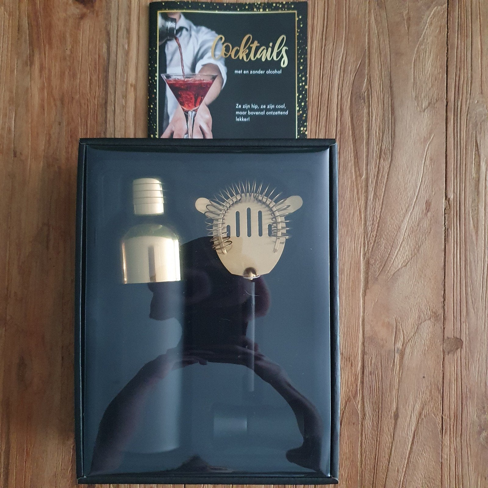 Cocktail Shaker Set met Boekje - Nieuw in Doos, Overige typen, Nieuw, Ophalen of Verzenden, Zwart
