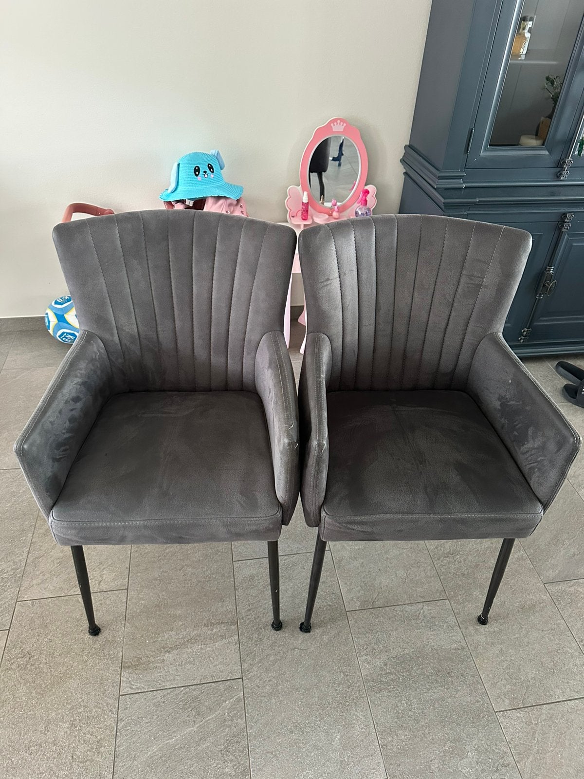 GRATIS, Huis en Inrichting, Stoelen, Ophalen, Gebruikt, Grijs